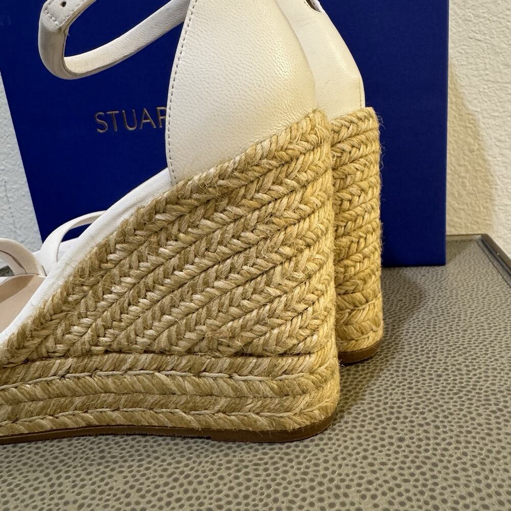 Stuart Weitzman Women's White Nudist Wedge Espadrille Sandal Shoes Size 6.5 - Picture 8 of 16